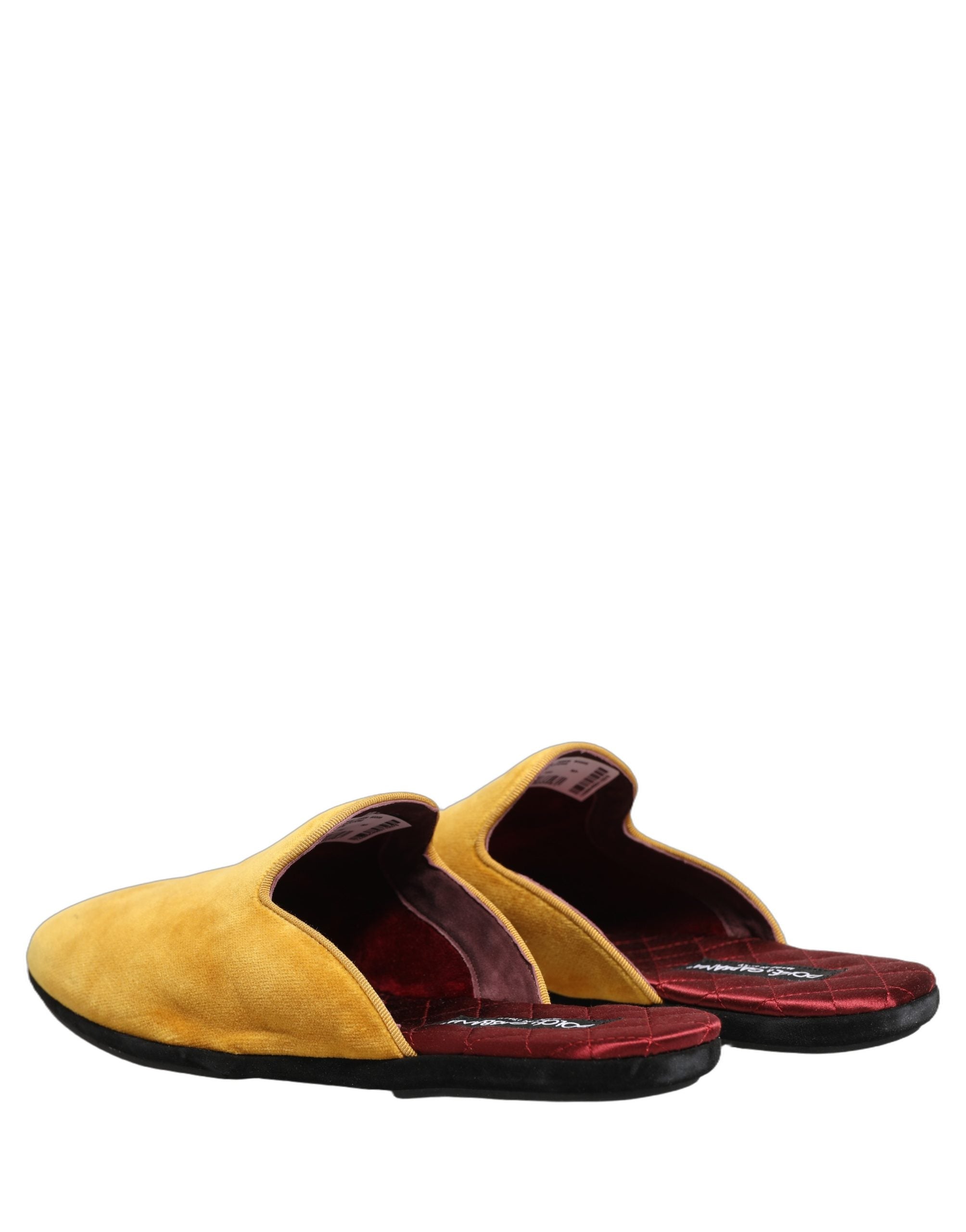 Dolce & Gabbana Gelbe Wildleder-Slipper, flache Herrenschuhe