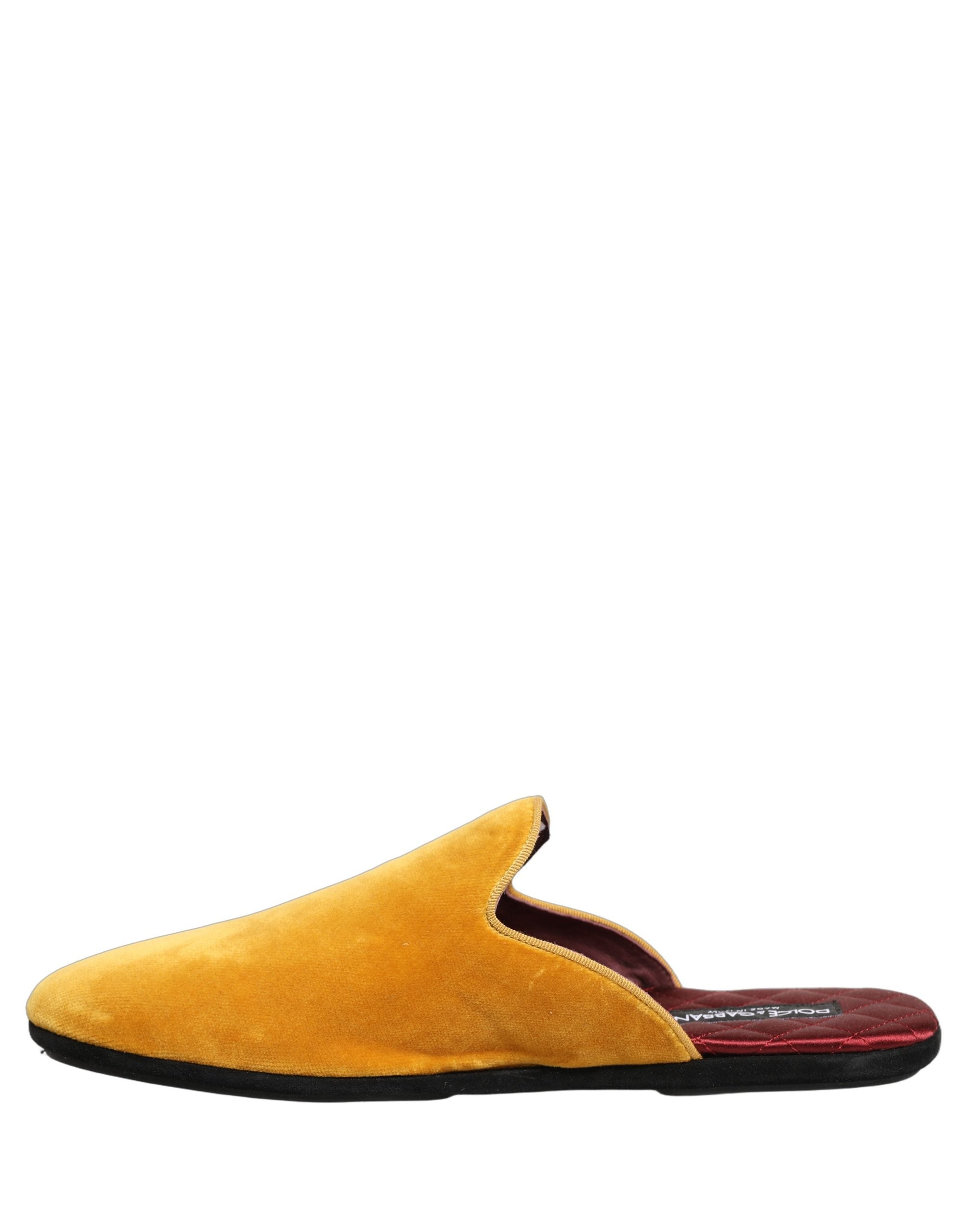 Dolce & Gabbana Gelbe Wildleder-Slipper, flache Herrenschuhe