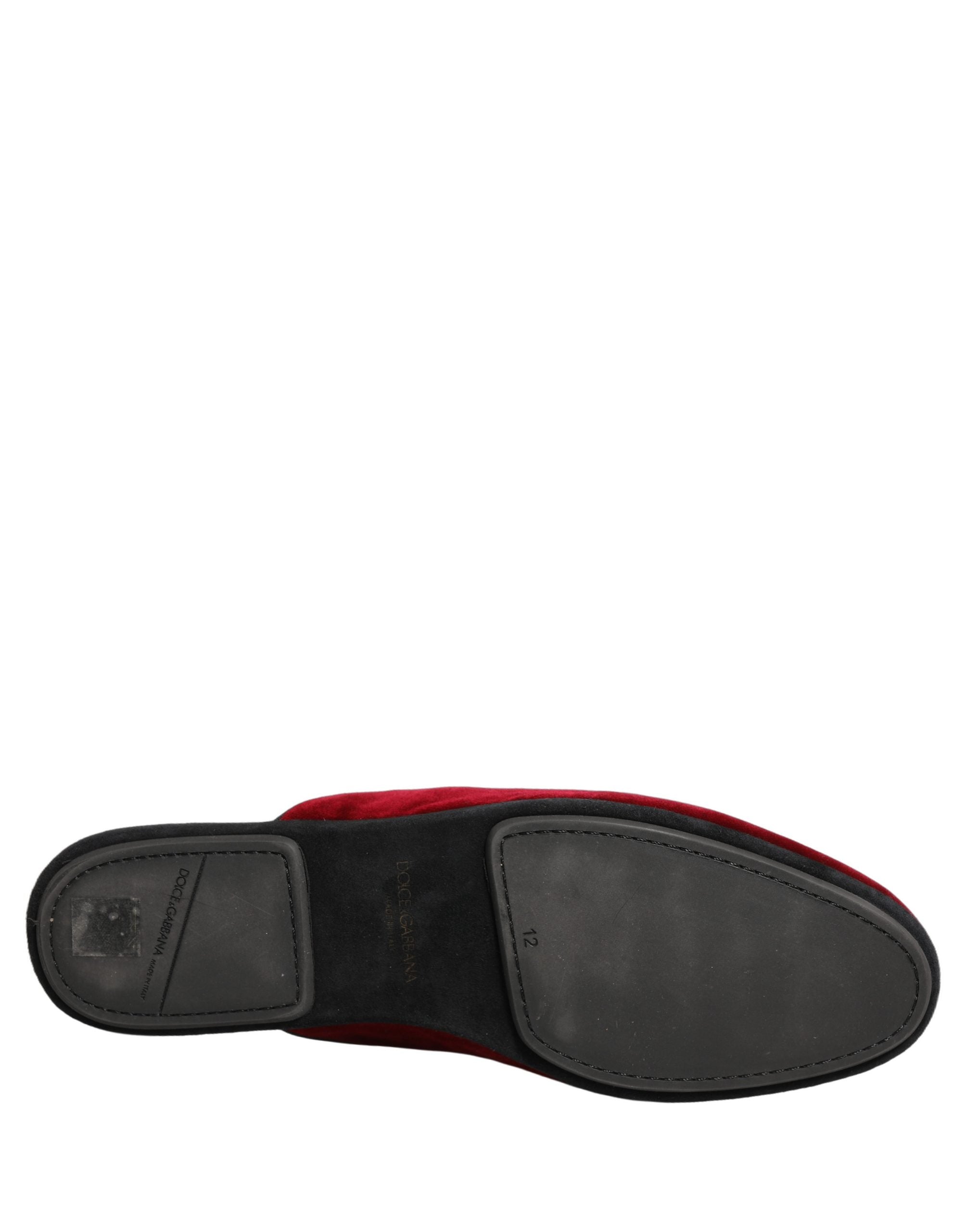 Dolce & Gabbana Rote Wildleder-Slipper für Herren