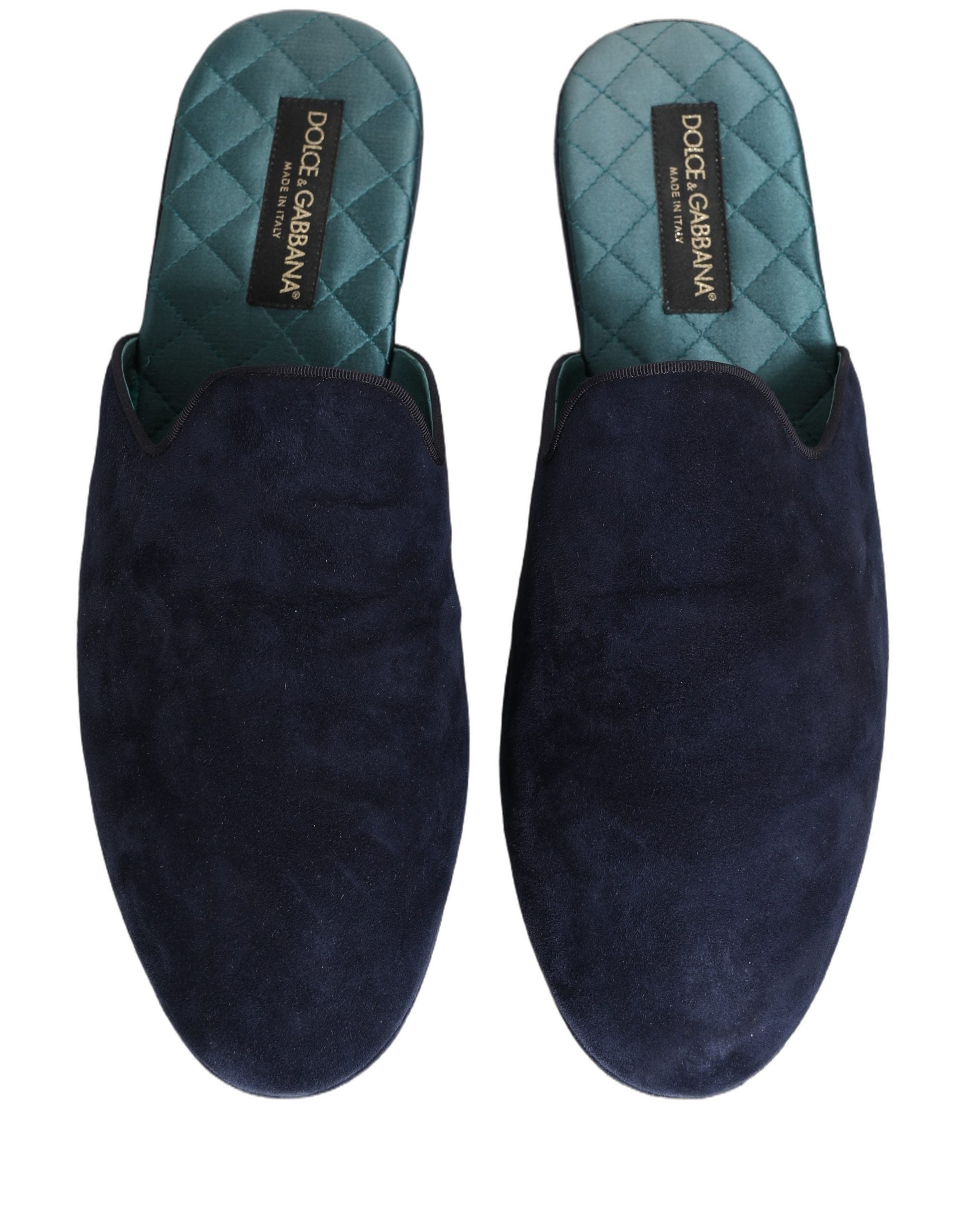 Dolce & Gabbana Blaue Wildleder-Slipper "Slides" für Herren