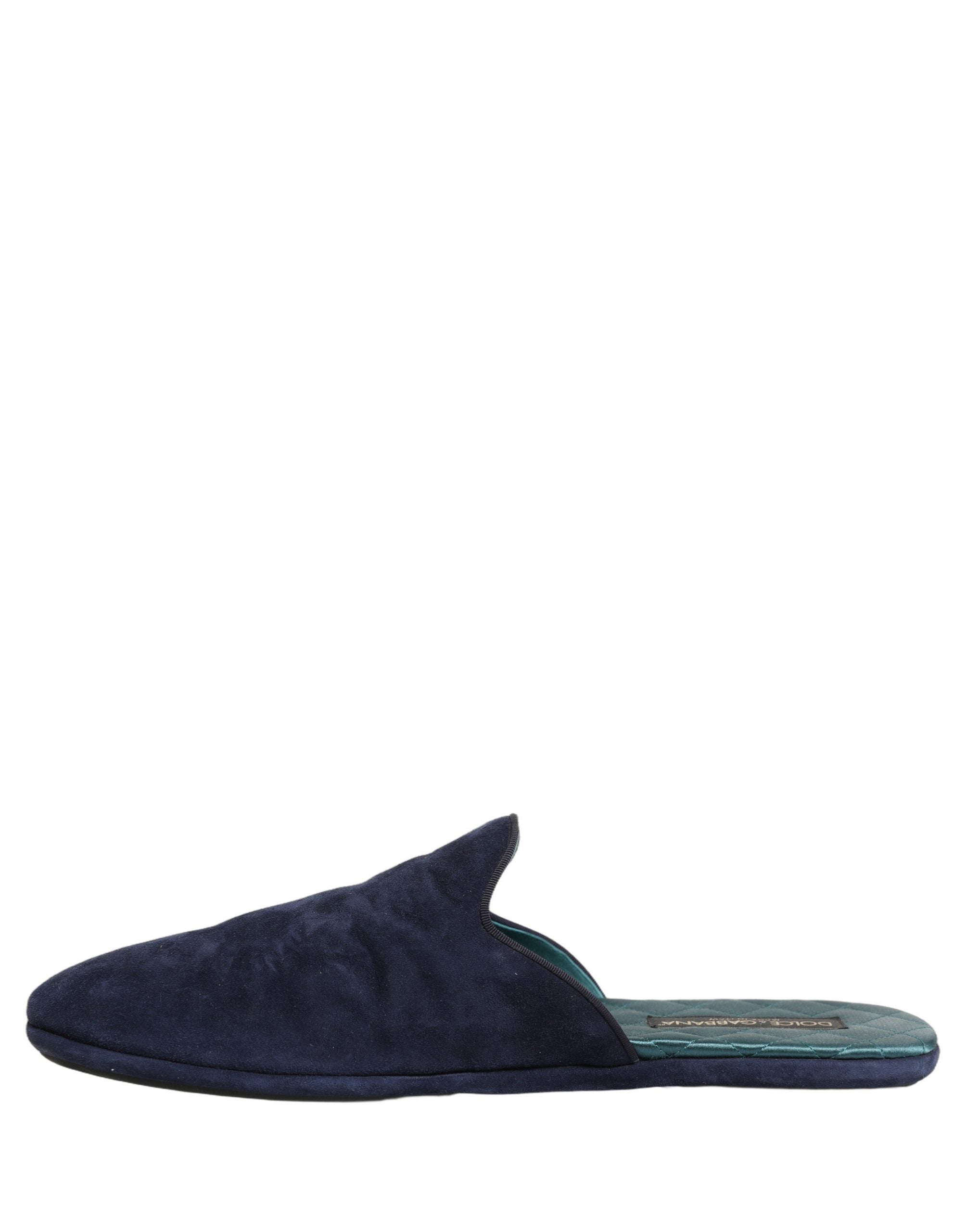 Dolce & Gabbana Blaue Wildleder-Slipper "Slides" für Herren