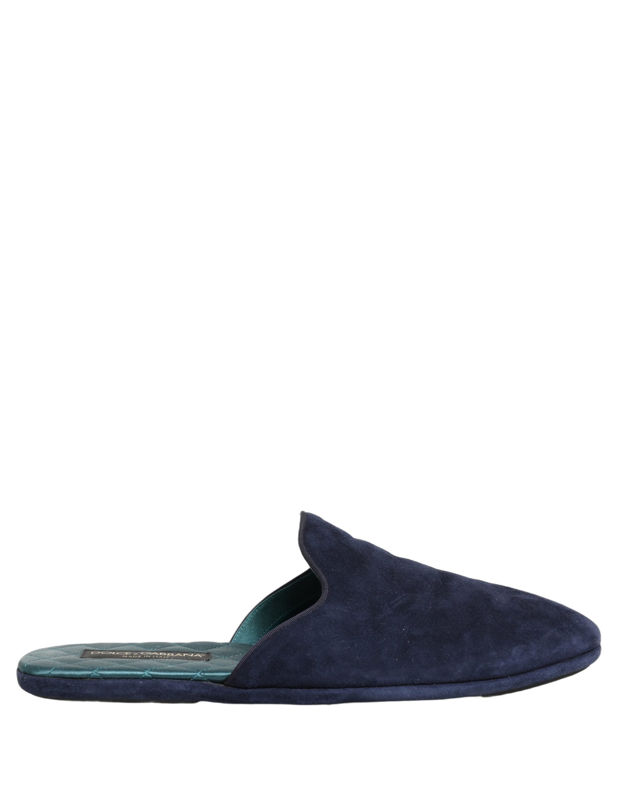 Dolce & Gabbana Blaue Wildleder-Slipper "Slides" für Herren