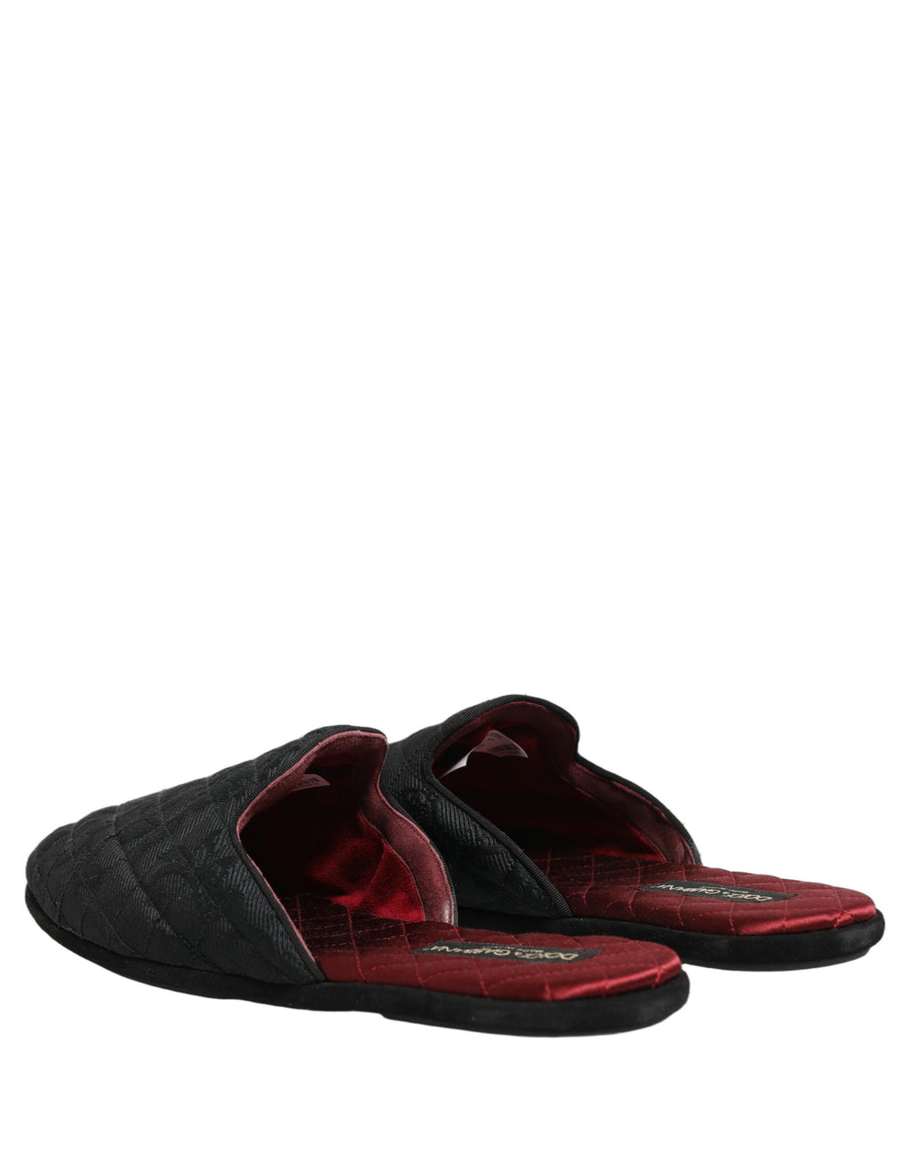 Dolce & Gabbana Schwarze Brokat-Slipper mit Blumenmuster