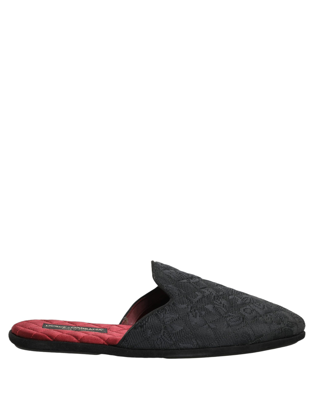 Dolce & Gabbana Schwarze Brokat-Slipper mit Blumenmuster