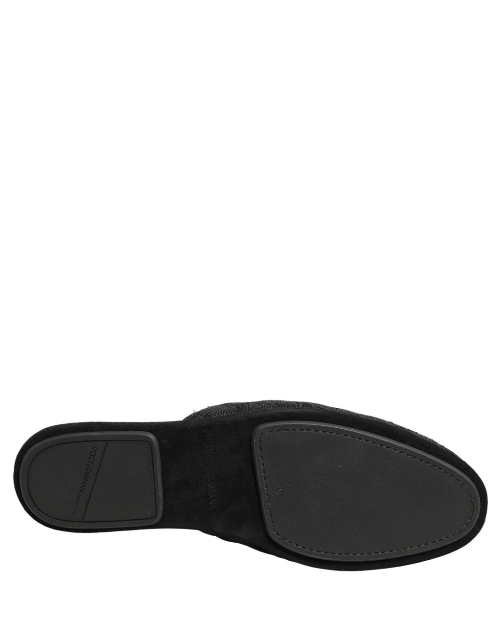 Dolce & Gabbana Schwarze Brokat-Slipper mit Blumenmuster