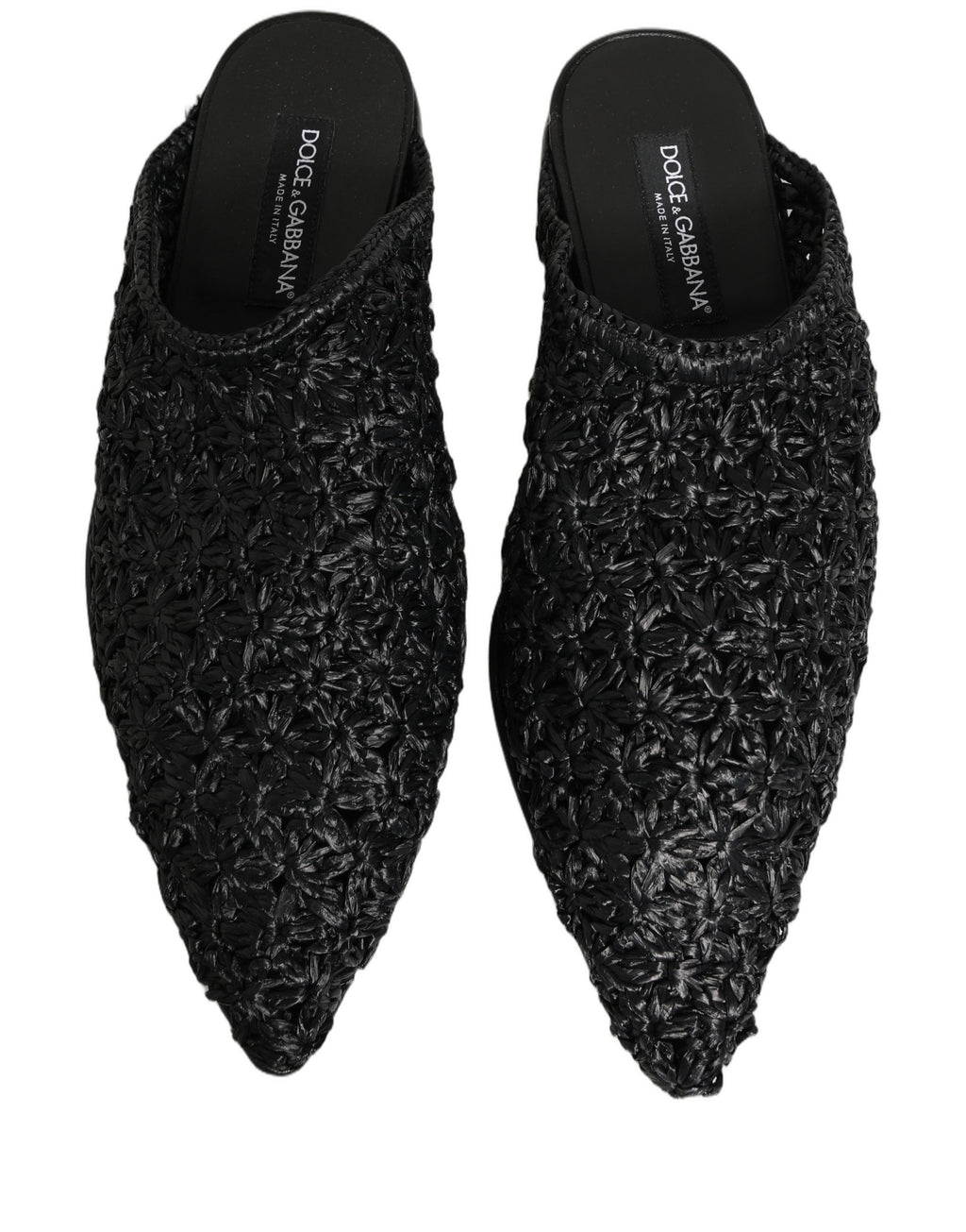 Dolce & Gabbana Schwarze Mules Pantoletten Herren Flats Schuhe