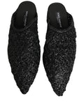 Dolce & Gabbana Schwarze Mules Pantoletten Herren Flats Schuhe
