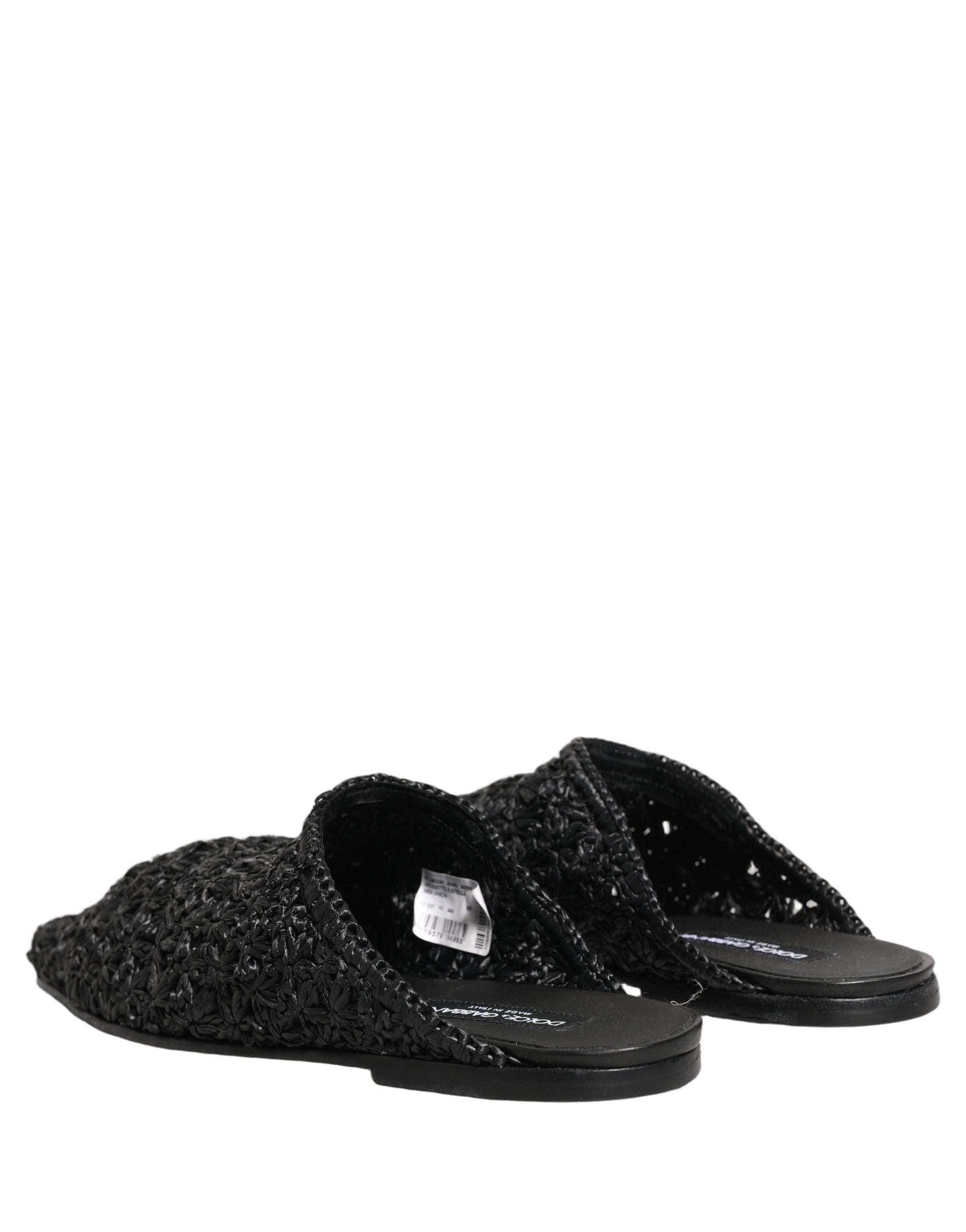 Dolce & Gabbana Schwarze Mules Pantoletten Herren Flats Schuhe