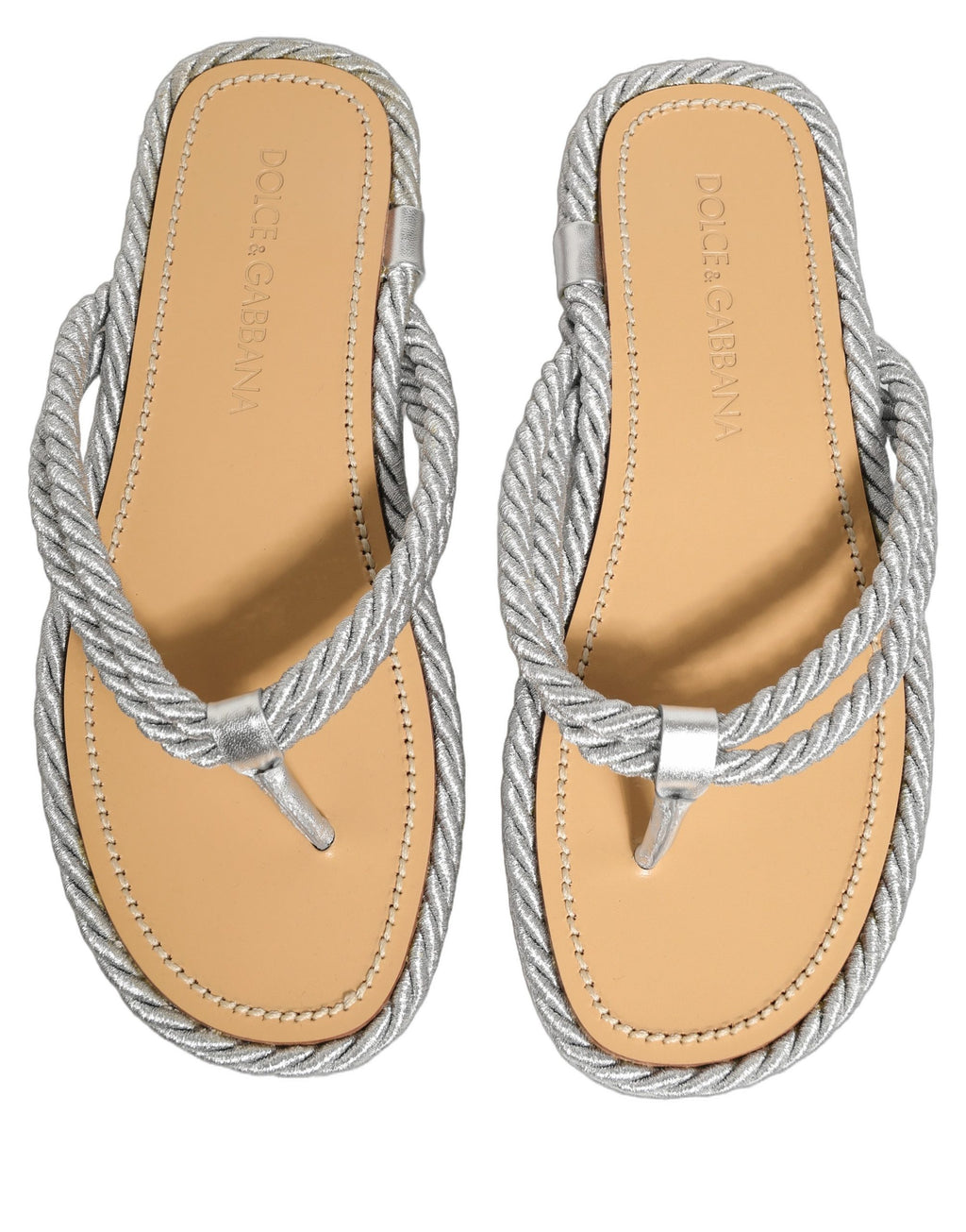 Dolce & Gabbana Sandalen mit Seil-Detail aus Silber