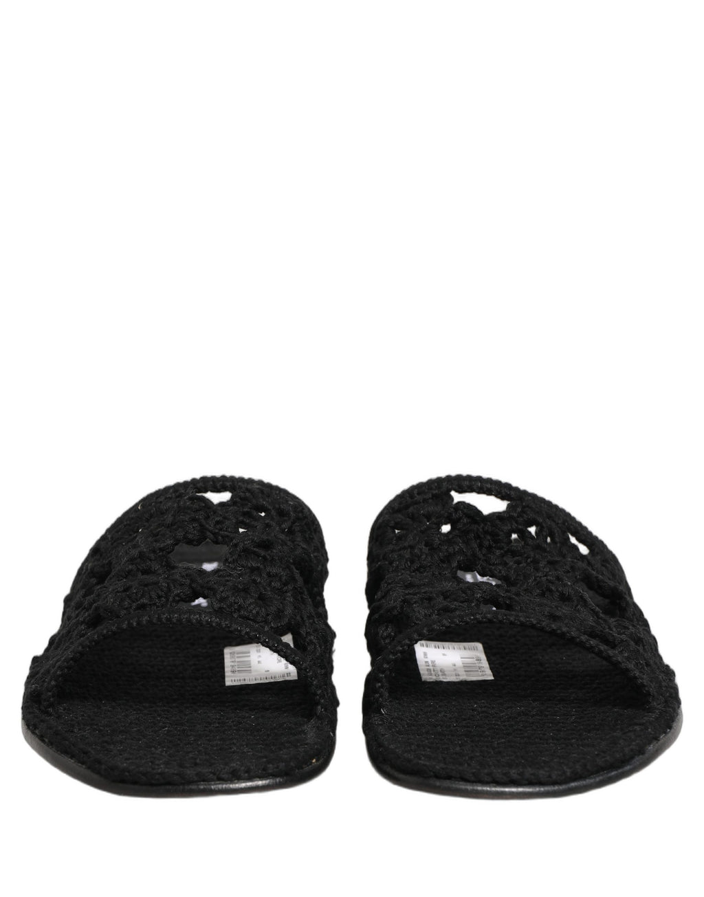 Dolce & Gabbana Schwarze Stoff-Slipper Sandalen Flache Schuhe