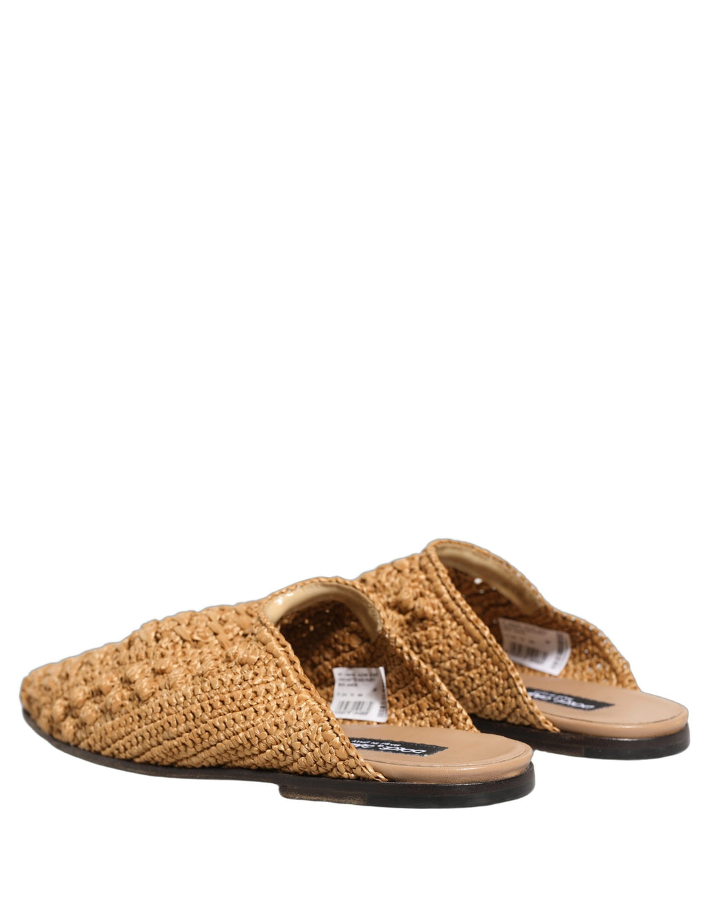 Dolce & Gabbana Beige geflochtene Espadrille-Sandalen