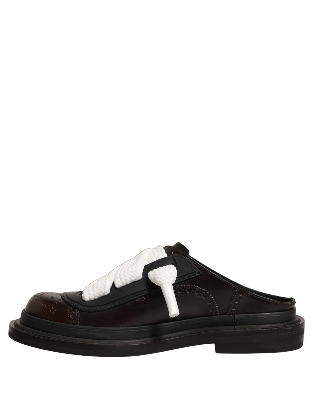 Dolce & Gabbana Braune Leder Pantoletten Herrenschuhe