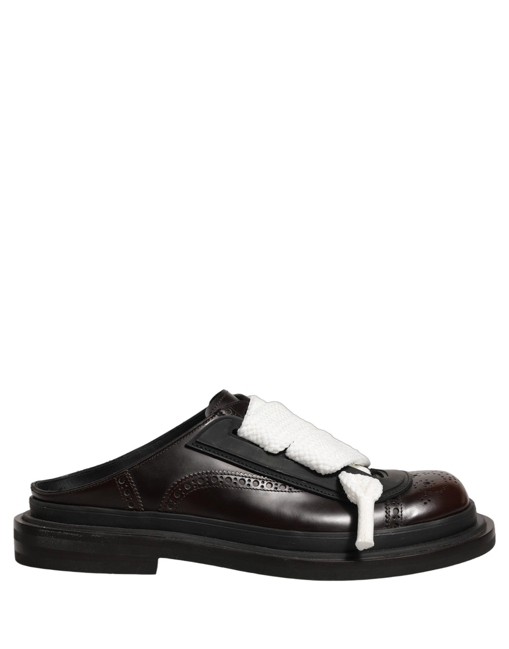 Dolce & Gabbana Braune Leder Pantoletten Herrenschuhe