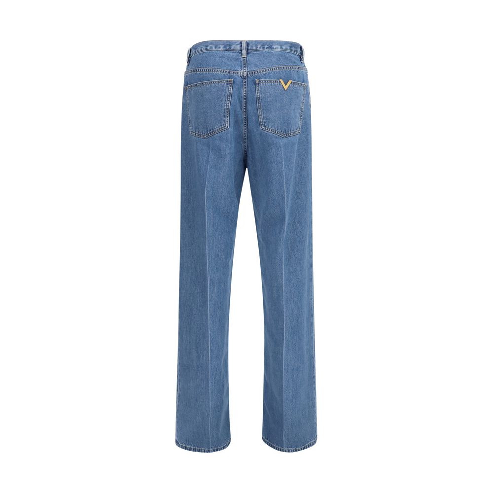 Valentino Blaue Jeans aus Baumwolle im geraden Schnitt