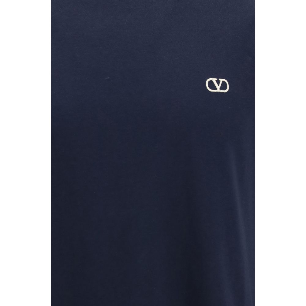 Valentino Blaues Baumwoll-T-Shirt