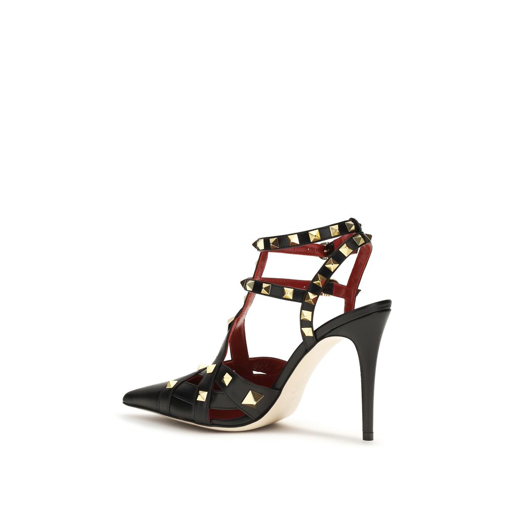 Valentino Garavani Schwarze Pumps aus Ziegenleder mit hohem Absatz
