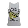 Ganni Weißes ärmelloses Baumwoll-T-Shirt