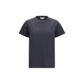 Ganni Schwarzes Baumwoll-T-Shirt