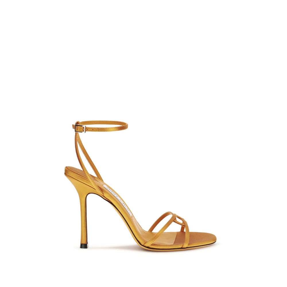 Jimmy Choo Orange Seiden-Stiletto-Sandalen