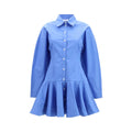 Ganni Blaues Baumwoll-Freizeitkleid