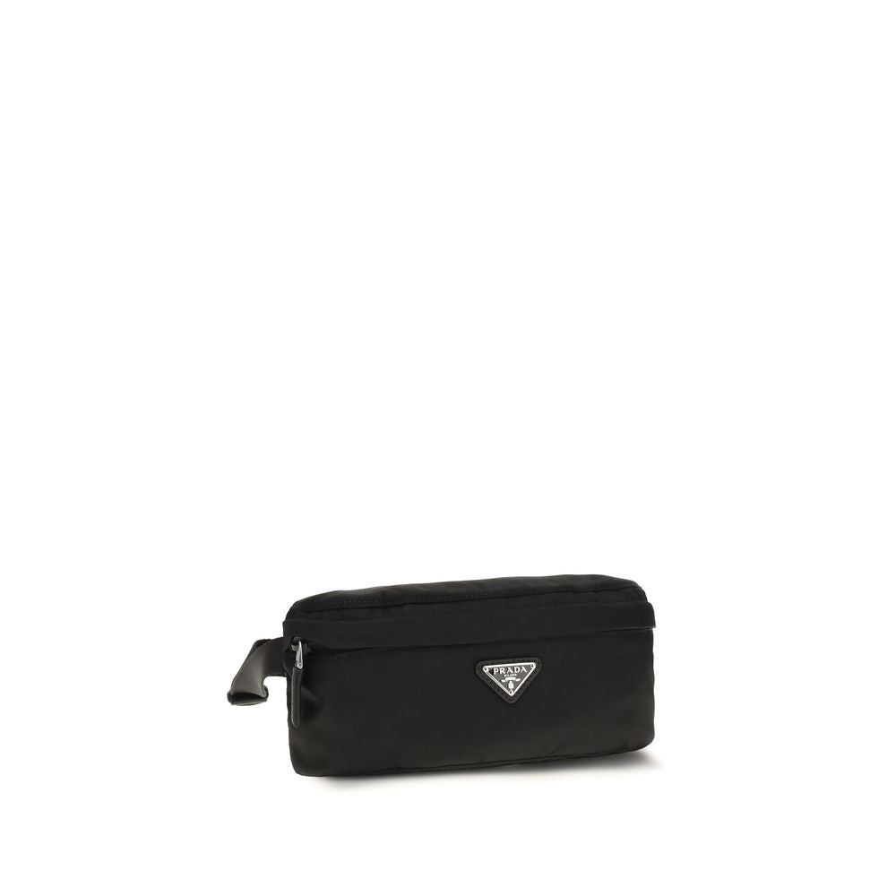 Prada Schwarze Clutch aus recyceltem Polyamid
