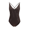 Brunello Cucinelli Einteiliger Badeanzug aus braunem Nylon
