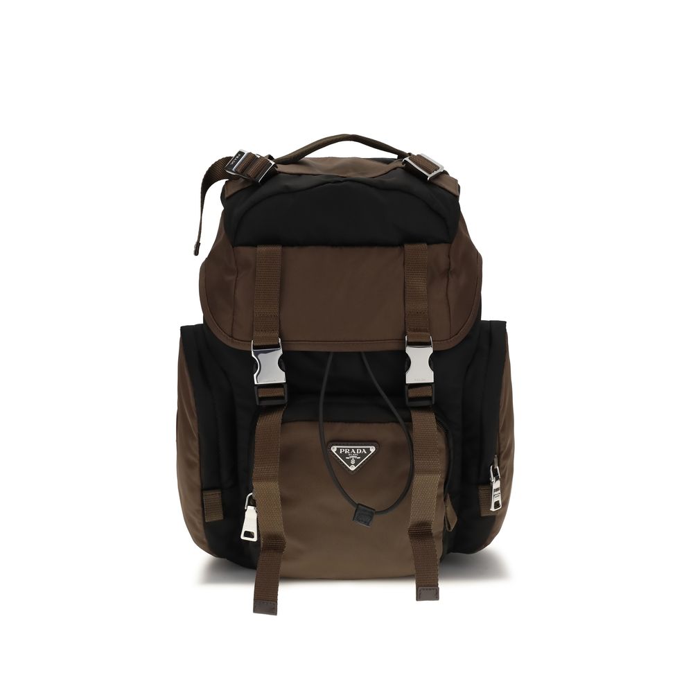 Prada Brauner Rucksack aus recyceltem Polyamid