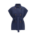 Brunello Cucinelli Blauer Baumwollmantel