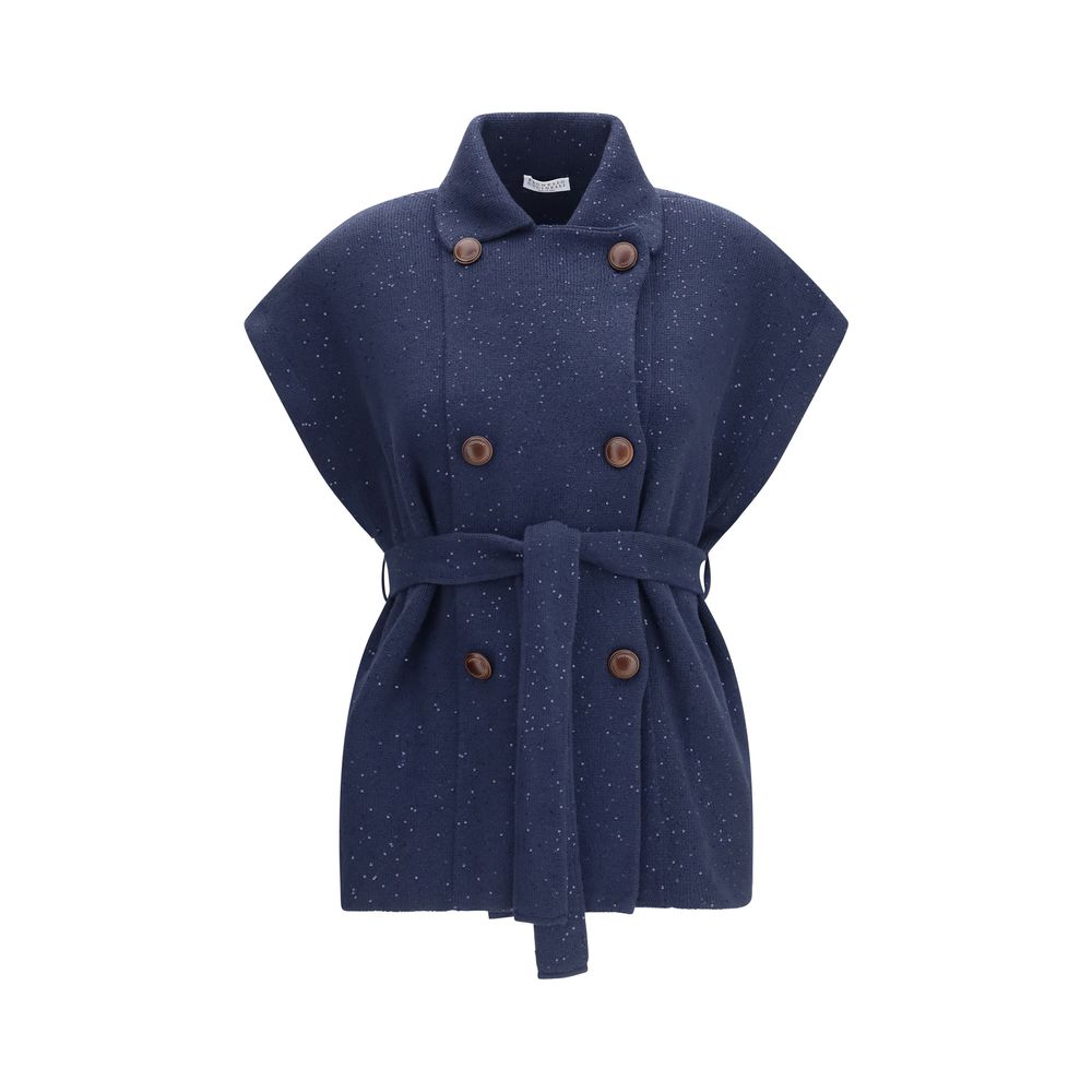 Brunello Cucinelli Blauer Baumwollmantel