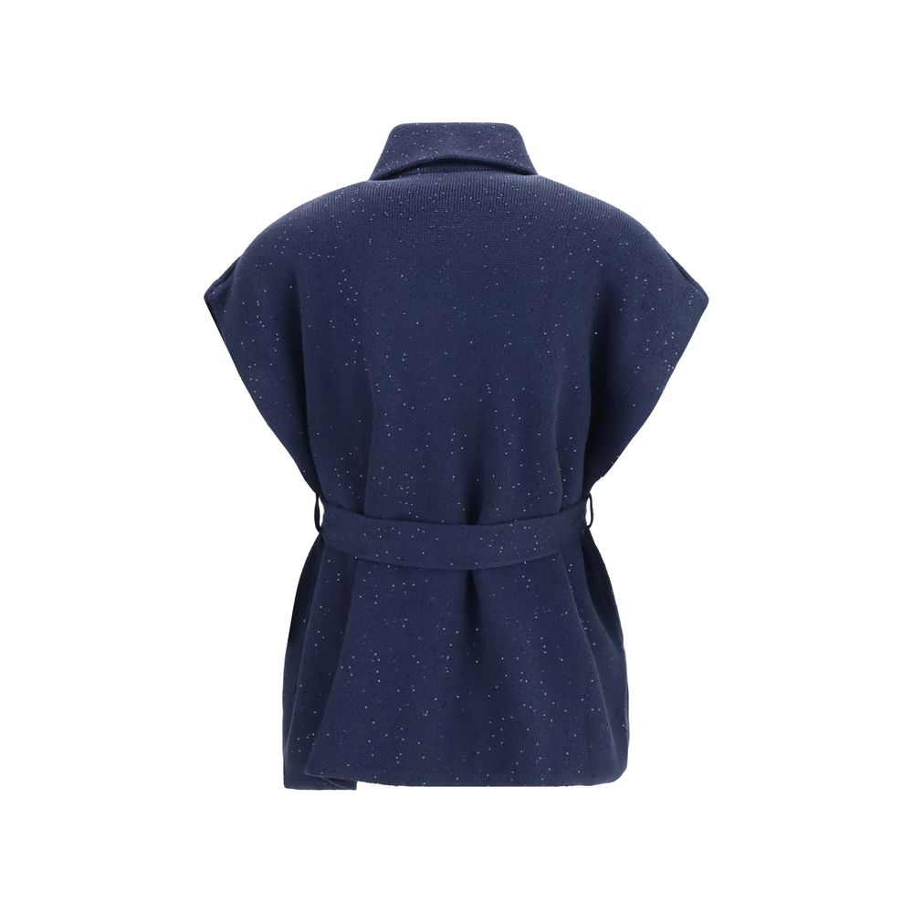 Brunello Cucinelli Blauer Baumwollmantel