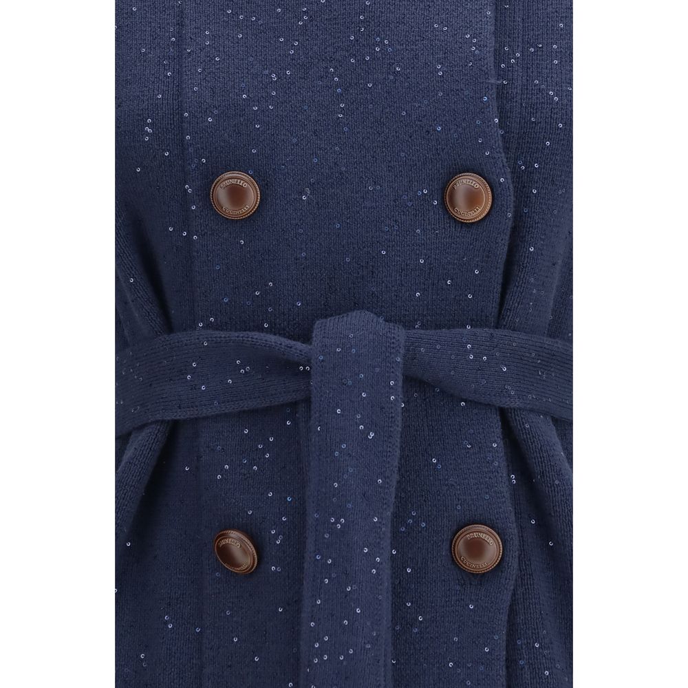 Brunello Cucinelli Blauer Baumwollmantel