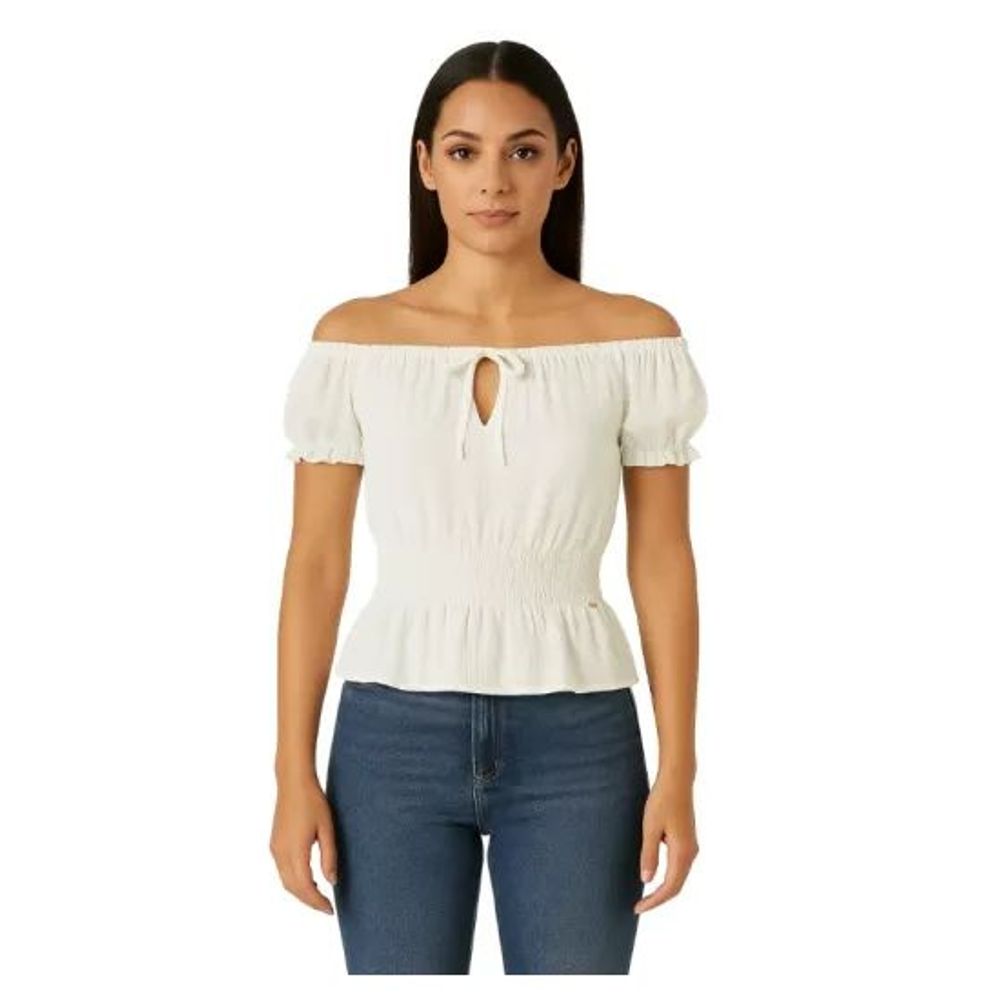 Guess Weißes T-Shirt aus Polyester