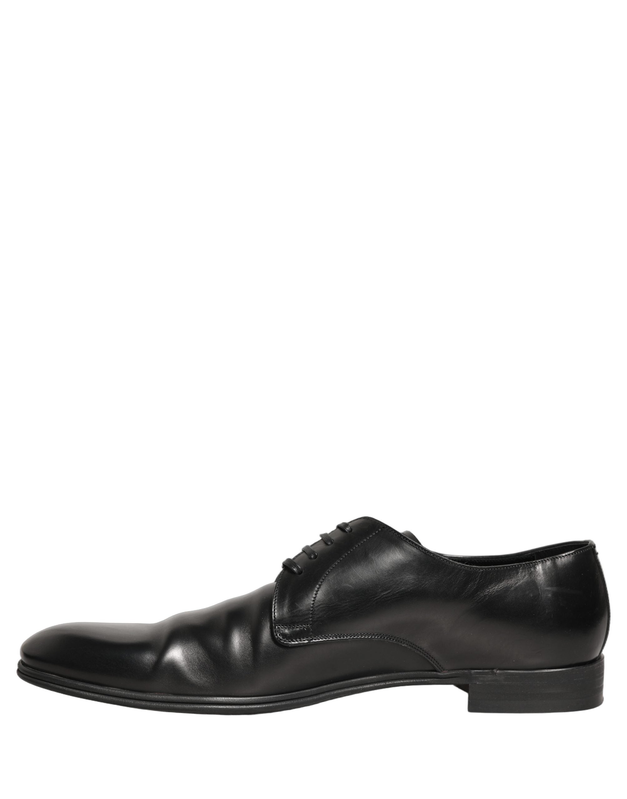 Dolce & Gabbana Schwarze Leder Herren Derby Business-Schuhe