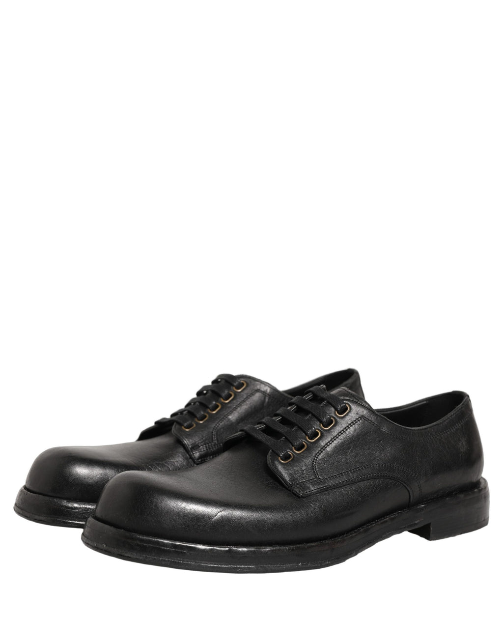 Dolce & Gabbana Schwarze Leder Schnür-Derby-Anzugschuhe für Herren