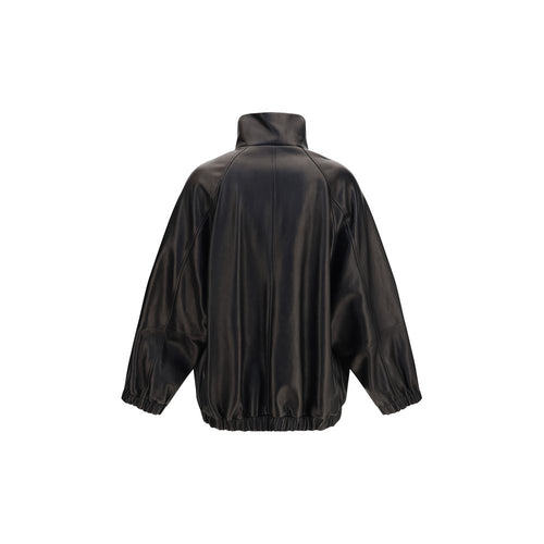 Brunello Cucinelli Schwarze Lederjacke