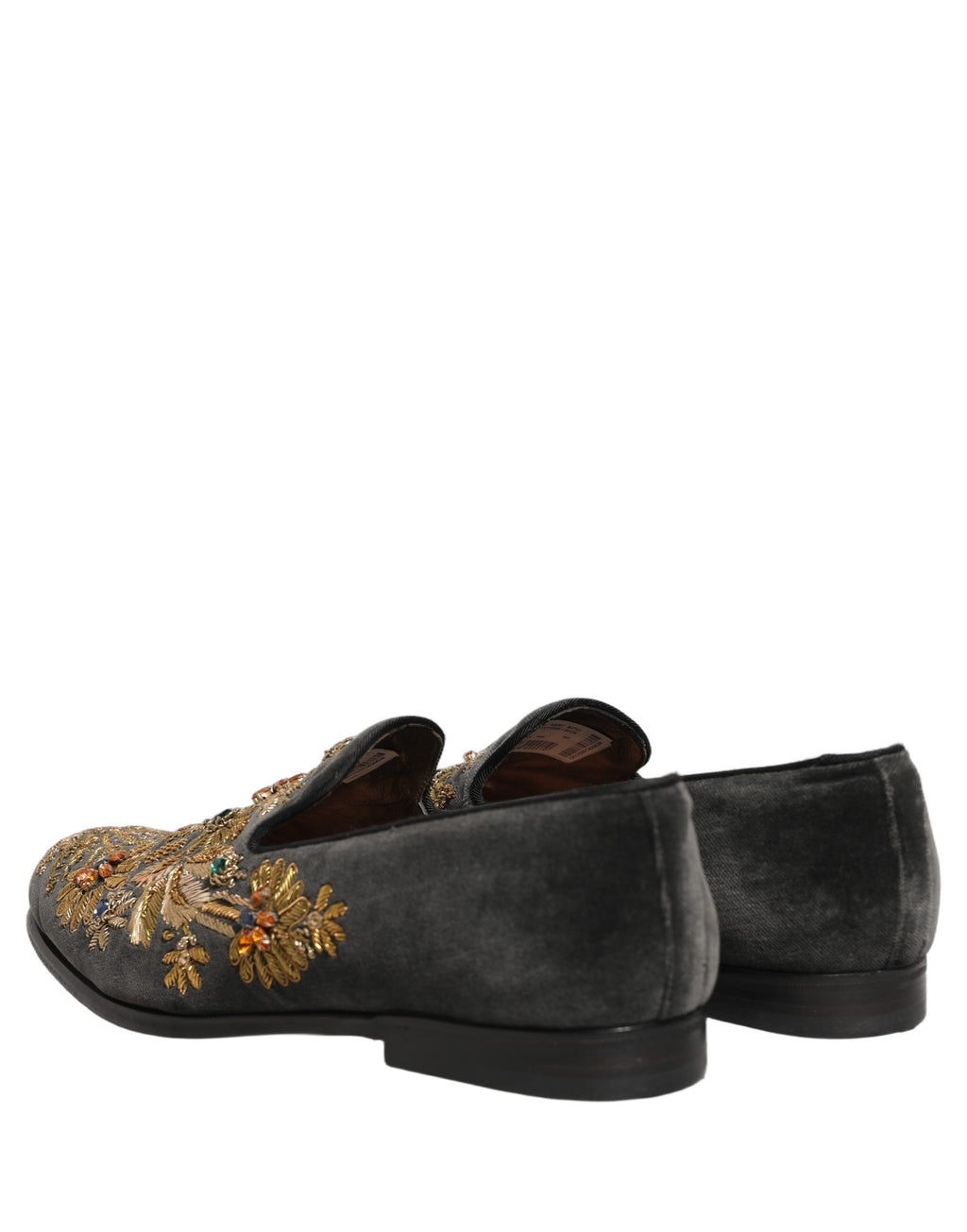 Dolce & Gabbana Schwarze Samt-Loafer mit Verzierungen