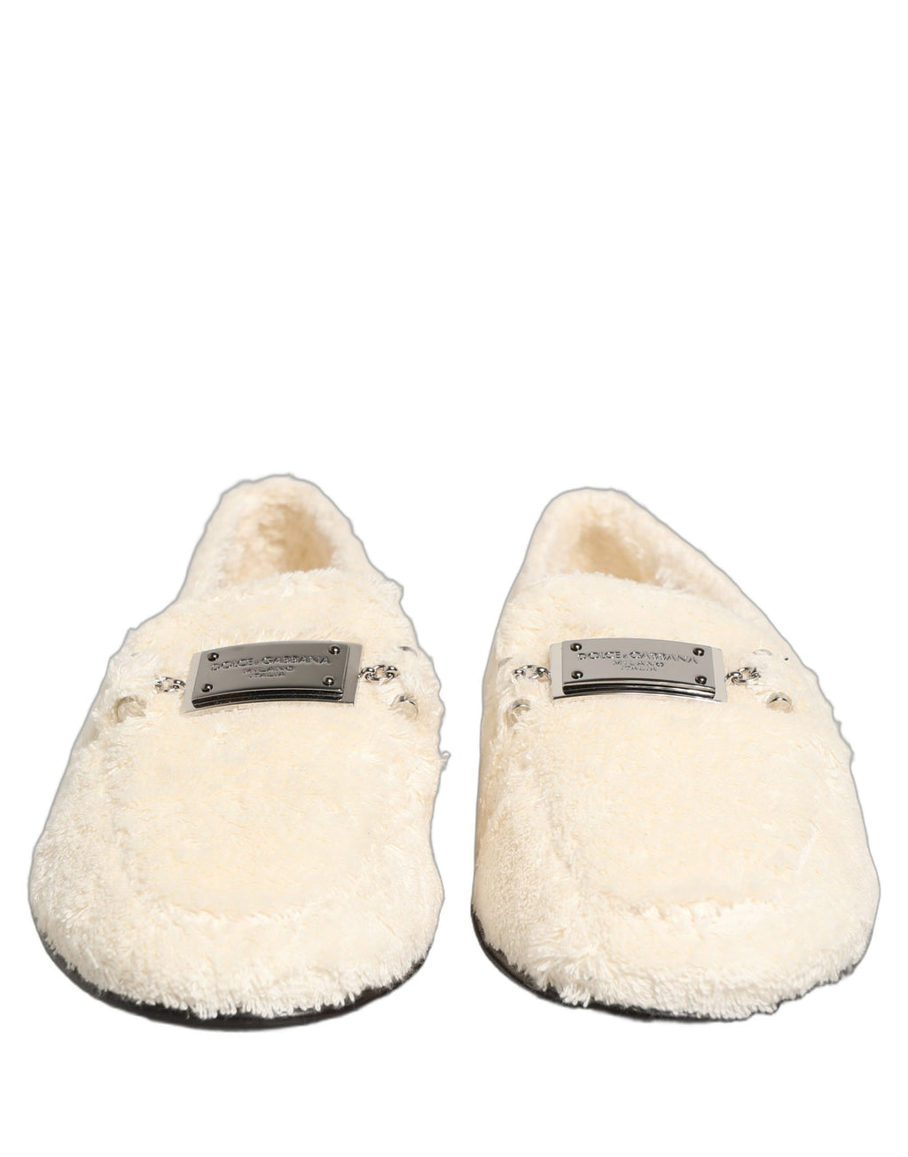 Dolce & Gabbana Weiße Lammfell-Loafer für Herren
