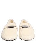 Dolce & Gabbana Weiße Lammfell-Loafer für Herren