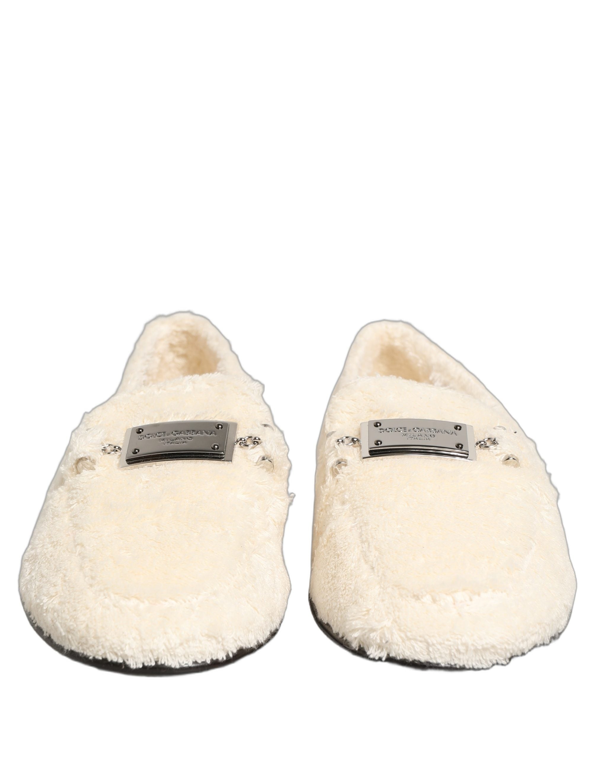 Dolce & Gabbana Weiße Lammfell-Loafer für Herren