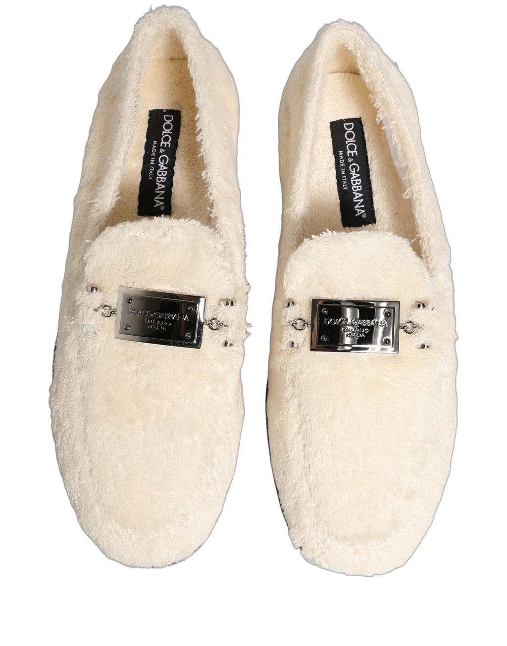 Dolce & Gabbana Weiße Lammfell-Loafer für Herren