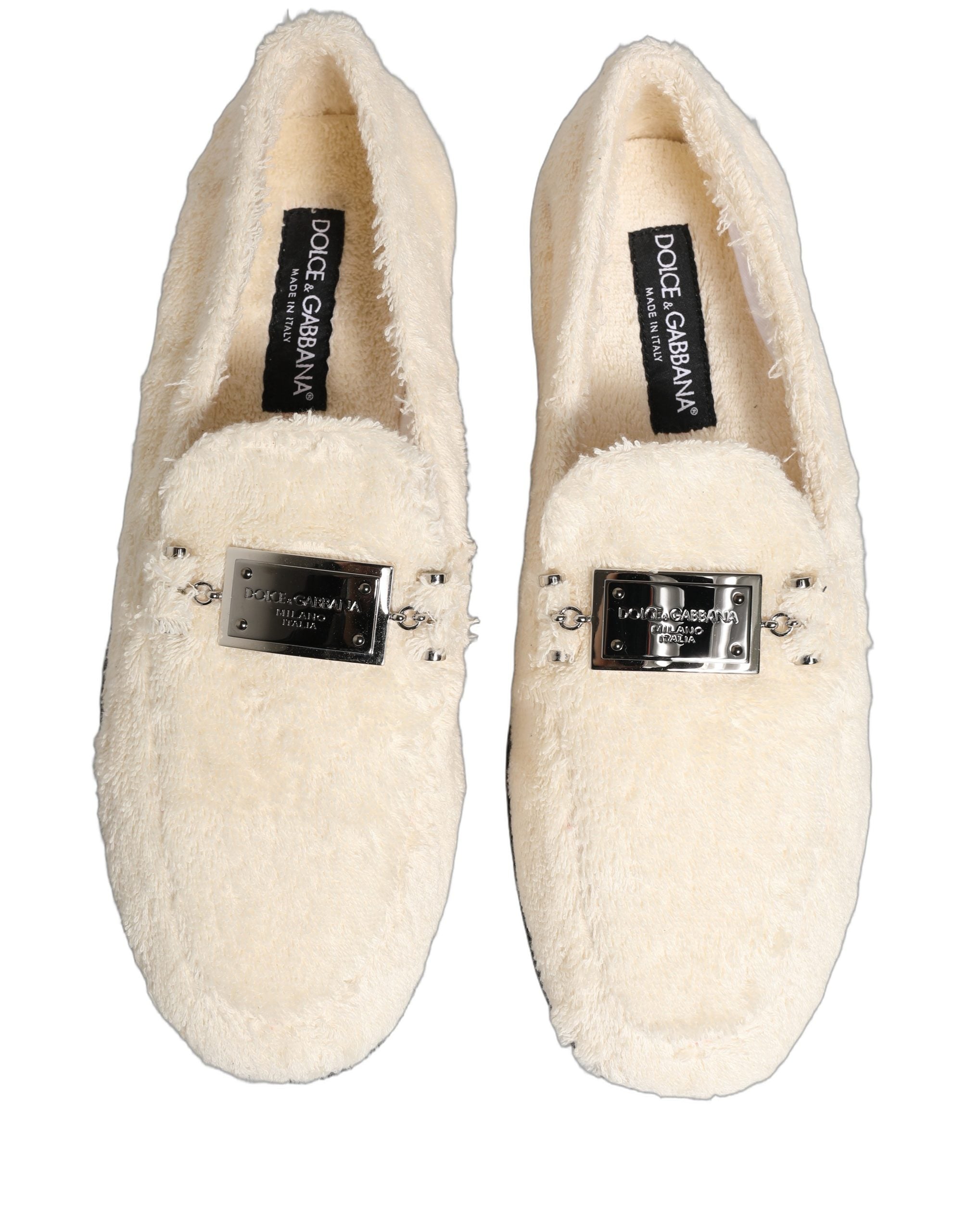 Dolce & Gabbana Weiße Lammfell-Loafer für Herren