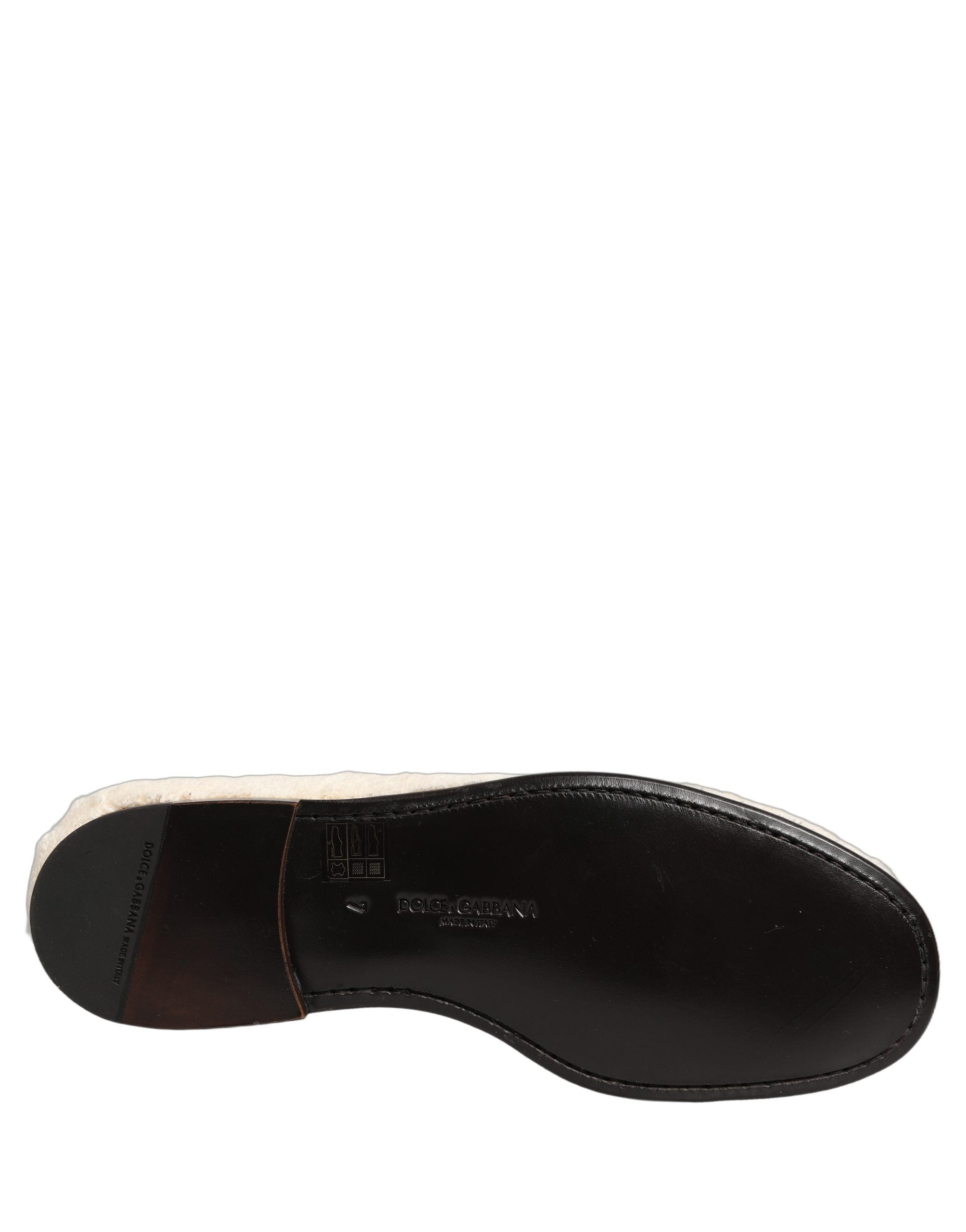 Dolce & Gabbana Weiße Lammfell-Loafer für Herren