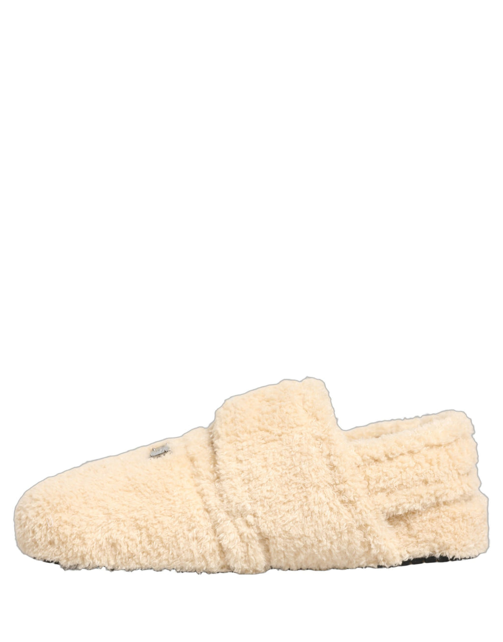 Dolce & Gabbana Beige Faux Fur Pantoletten Herren Sandalen Schuhe