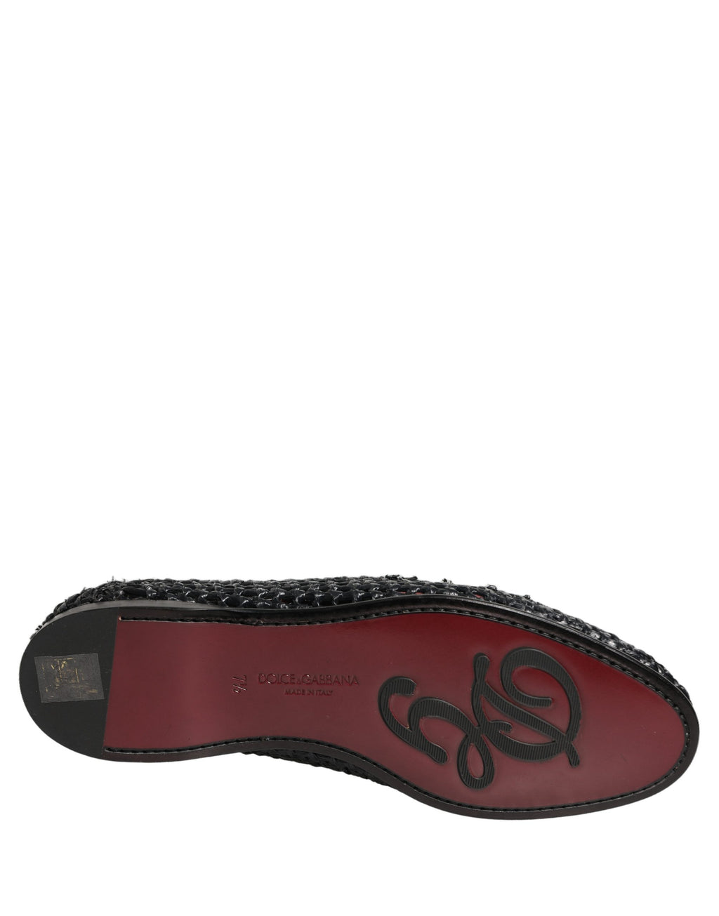 Dolce & Gabbana Schwarze Loafer aus gewebtem Bast zum Hineinschlüpfen