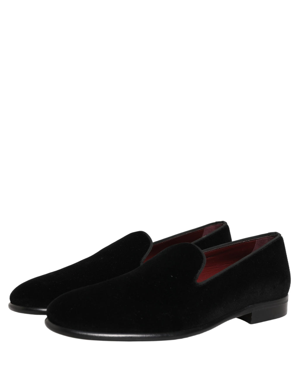Dolce & Gabbana Schwarzer Samt Loafers Formal Männer Kleid Schuhe