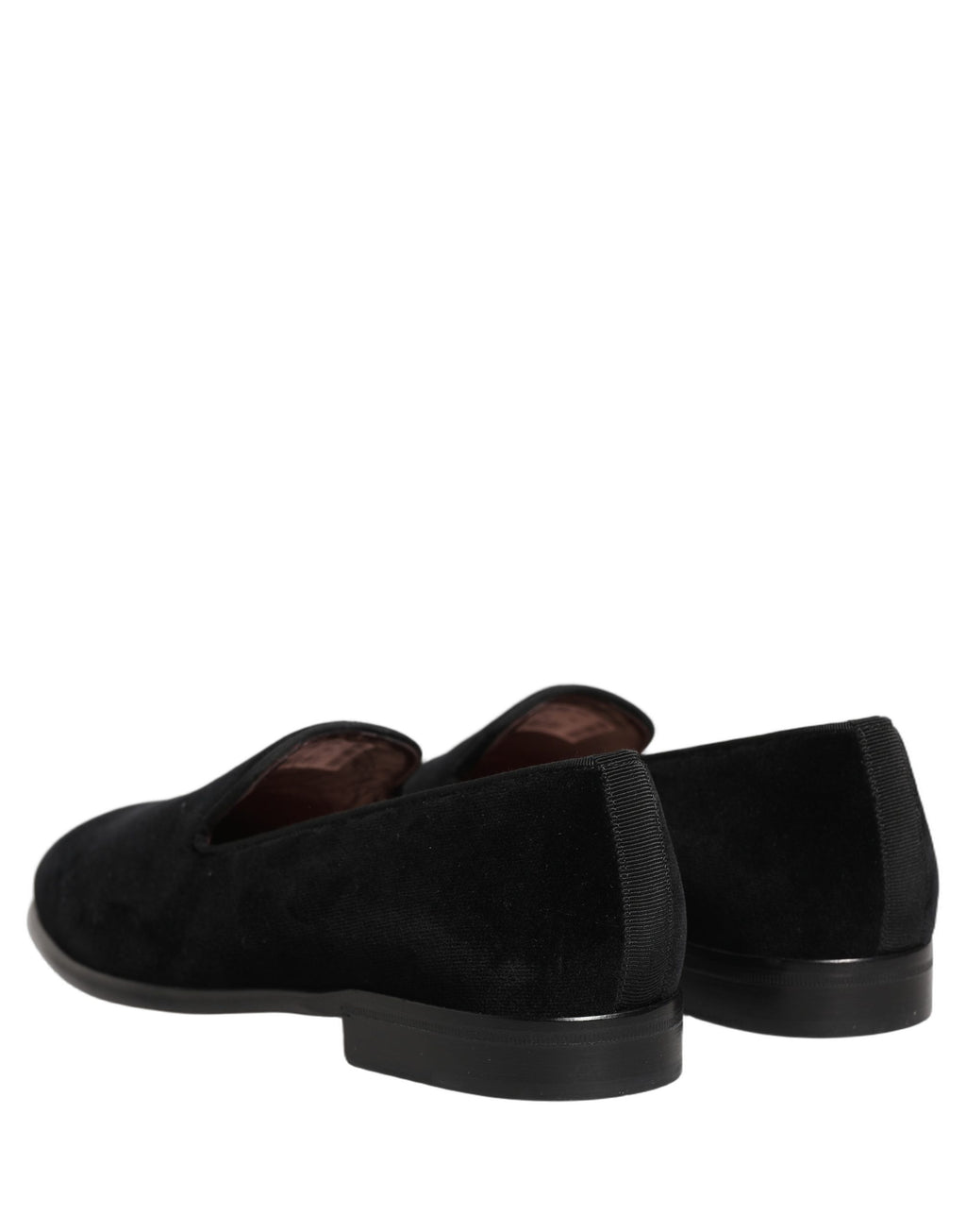 Dolce & Gabbana Schwarzer Samt Loafers Formal Männer Kleid Schuhe