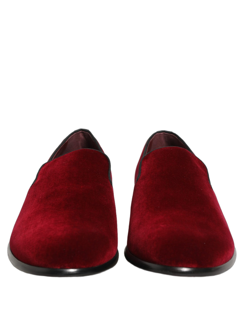 Dolce & Gabbana Burgundfarbene Samt-Slipper für Herren