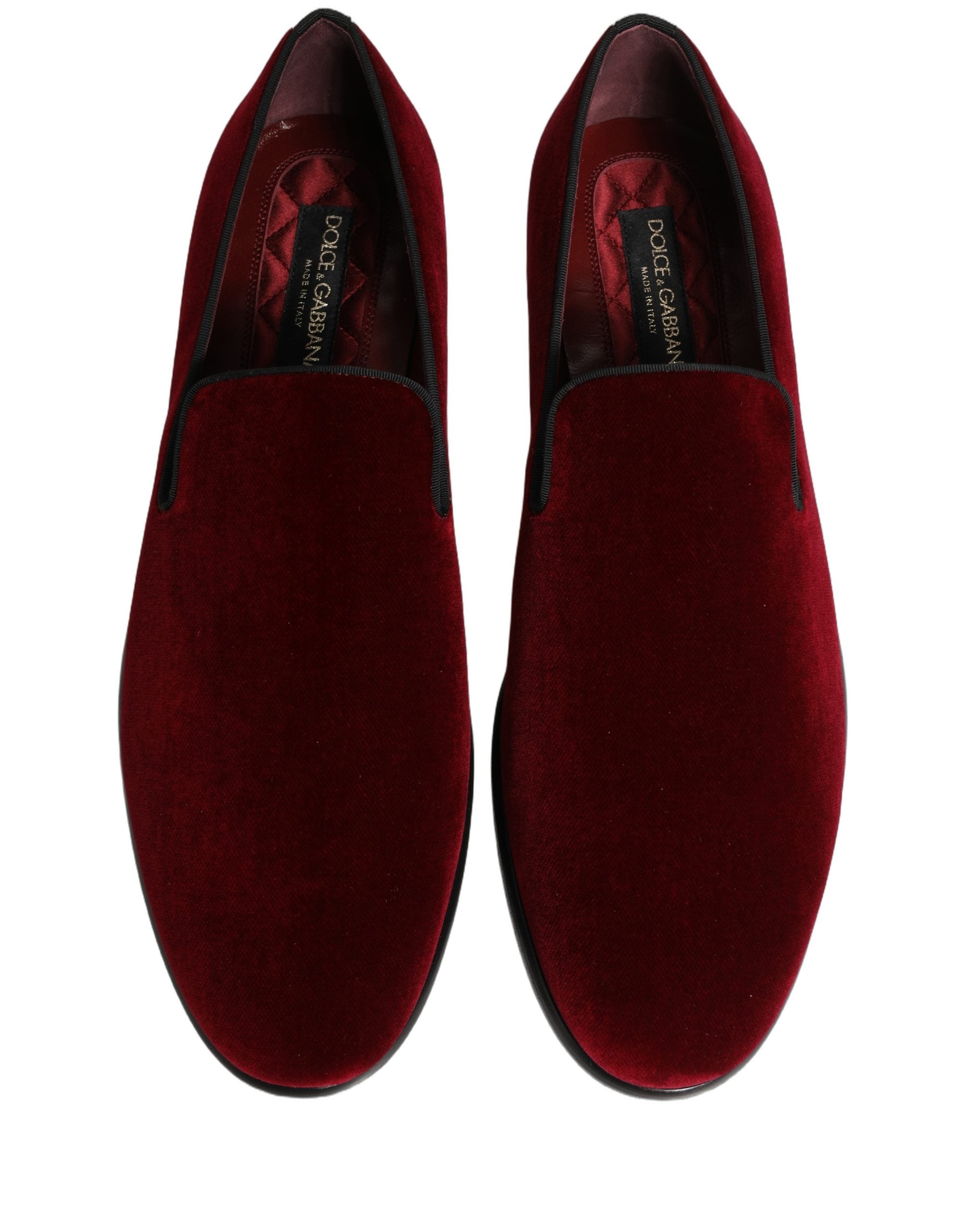 Dolce & Gabbana Burgundfarbene Samt-Slipper für Herren