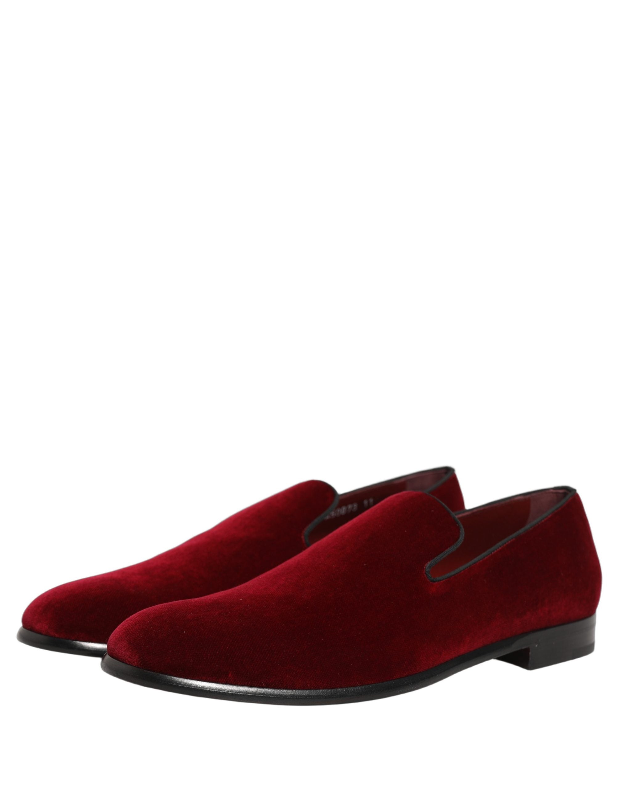 Dolce & Gabbana Burgundfarbene Samt-Slipper für Herren