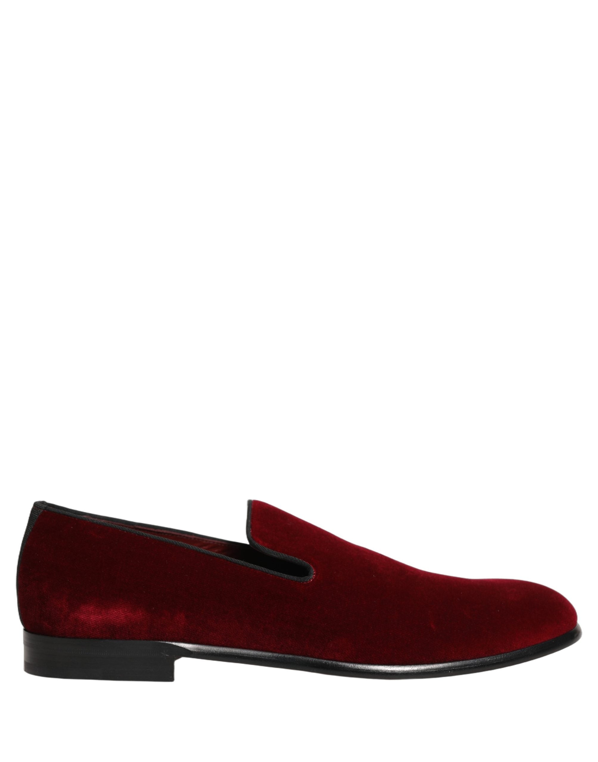 Dolce & Gabbana Burgundfarbene Samt-Slipper für Herren